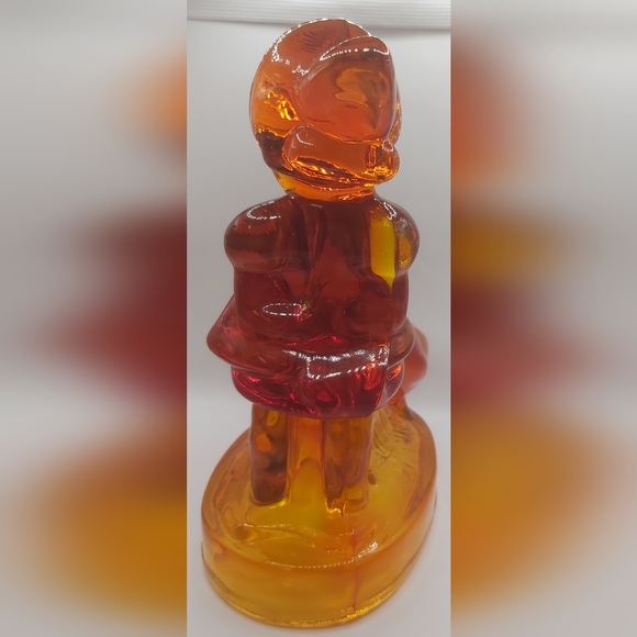 L.E. Smith Amberina girl with two geese glass figurine - Picture 3 of 10